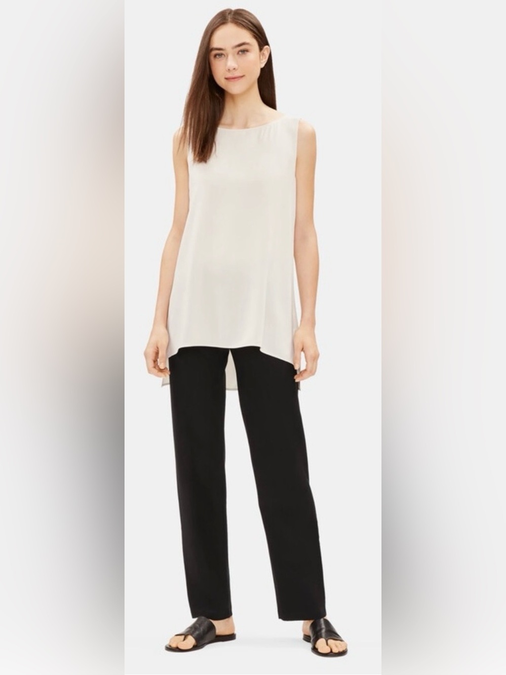 EILEEN FISHER WASHABLE STRETCH CREPE PANTS, SIZE M. - Picture 2 of 14